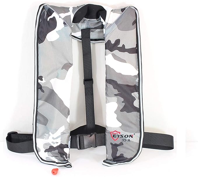 Top Safety Adult Life Jacket with Whistle - Auto Version Inflatable Lifejacket Life Vest Preserver PFD for Boating Fishing...