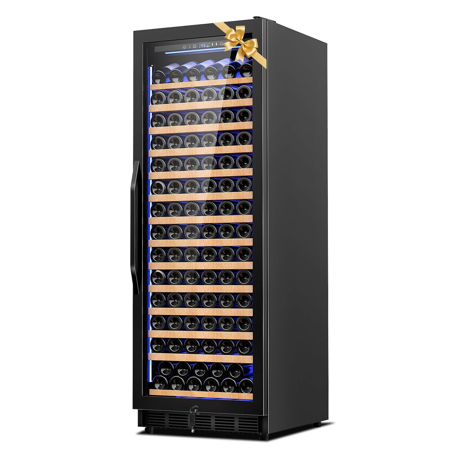 Velieta 24 Inch Wine Cooler Refrigerator,179 Bottles Wine Fridge Large Capacity Professional Wine Cellars with Powerful Compressor,Quiet Operation and Elegant Design, Black