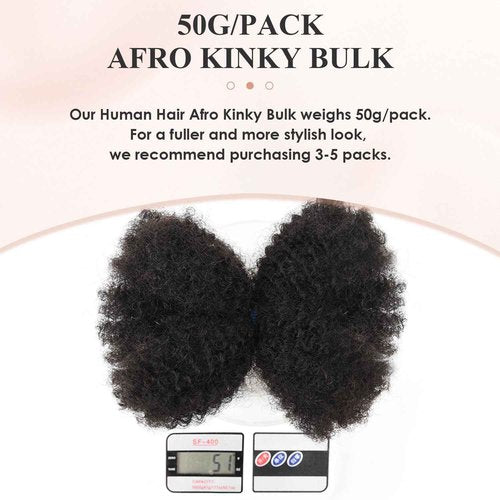 Teresa Springy Afro Twist Human Hair for Braids and Dreadlocks, Natural and Soft pre Fluffed Spring Twist Hair Can be Dyed and Bleached (22 Inch, 50g/Pack)