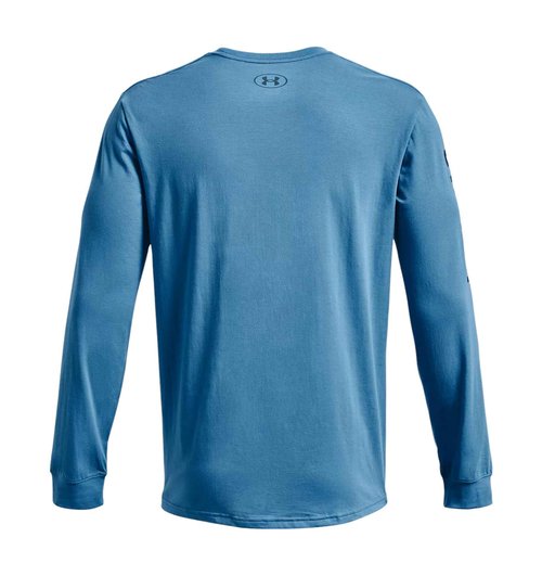 Under Armour x Project Rock Men's Long Sleeve Graphic Shirt, Chicago Blue/Petrol Blue, X-Large