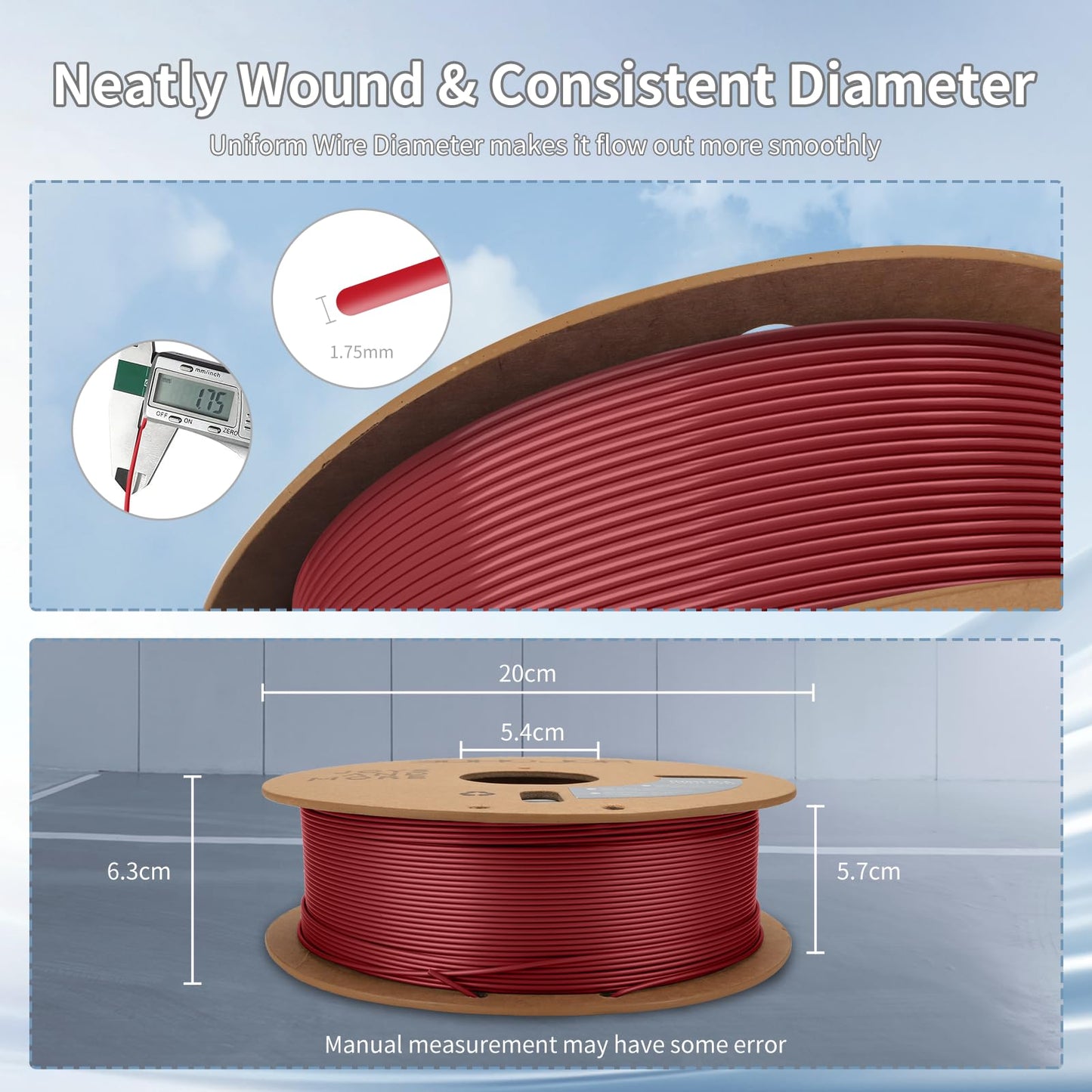 3D Printing Filament High Speed PLA 300mm/s Cardboard Spool 1kg (2.2lbs),Dimensional Accuracy +/- 0.03 mm Fit Most 3D FDM Printer-Fire Engine Red