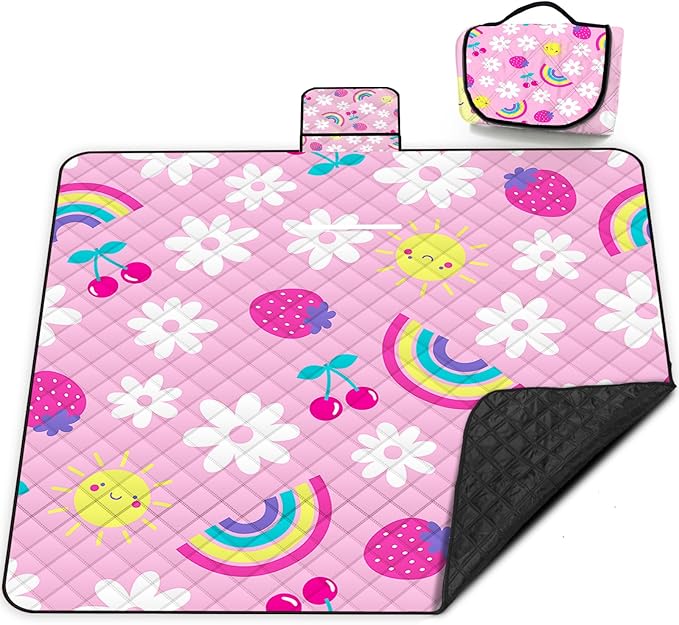 Extra Large Picnic Blanket Waterproof,80"x 80"Foldable Machine Washable Beach Blankets,Outdoor Blanket for 6-8 Adults, Pic...
