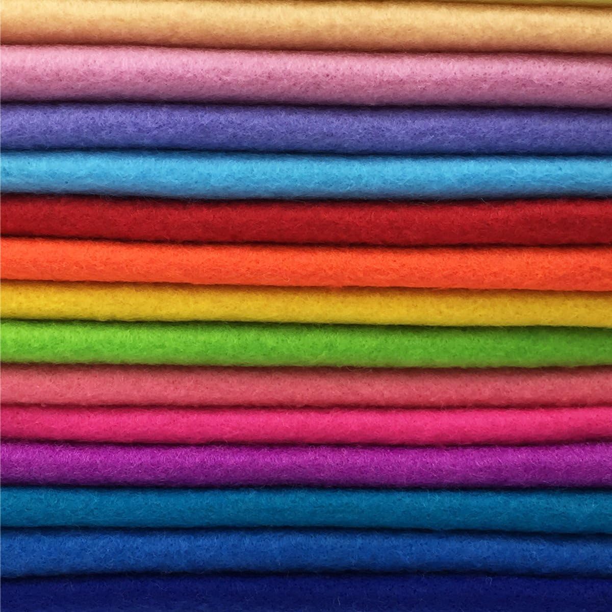 28pcs Thick 1.4mm Soft Felt Fabric Sheet Assorted Color Felt Pack DIY Craft Sewing Squares Nonwoven Patchwork (60x60cm)