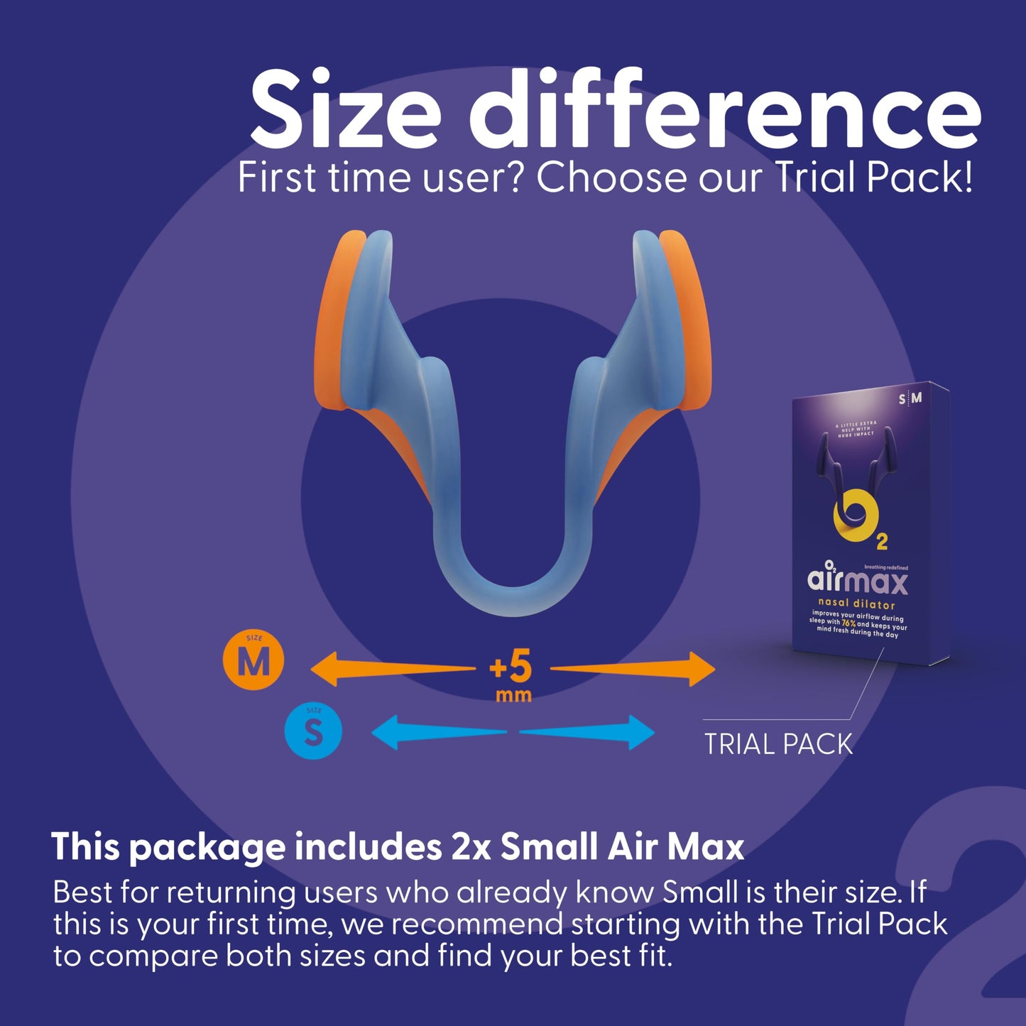 AIRMAX Nasal dilators for Sleeping - 76% More Airflow - Anti Snore Device - Breathe Freely Through The Nose - Sinus Relief, Sleep aid and snoring Solution - 2X Small Blue - 6 Month Relief