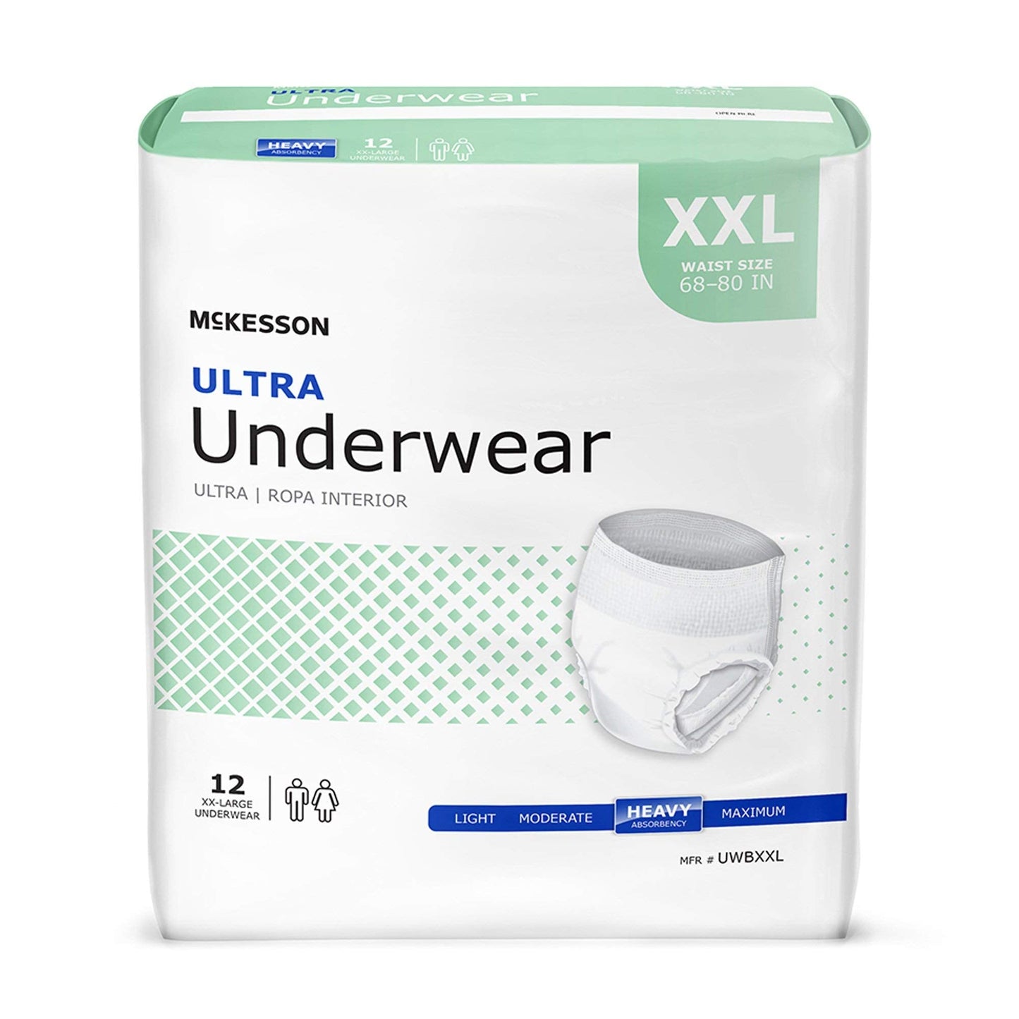 McKesson Ultra Adult Incontinence Underwear, [48 Count], Heavy Absorbency, XXL, 68-80 in. Unisex Bladder Leak Protection, Pull-On Style with Tear-Away Sides, Postpartum and Incontinence Support