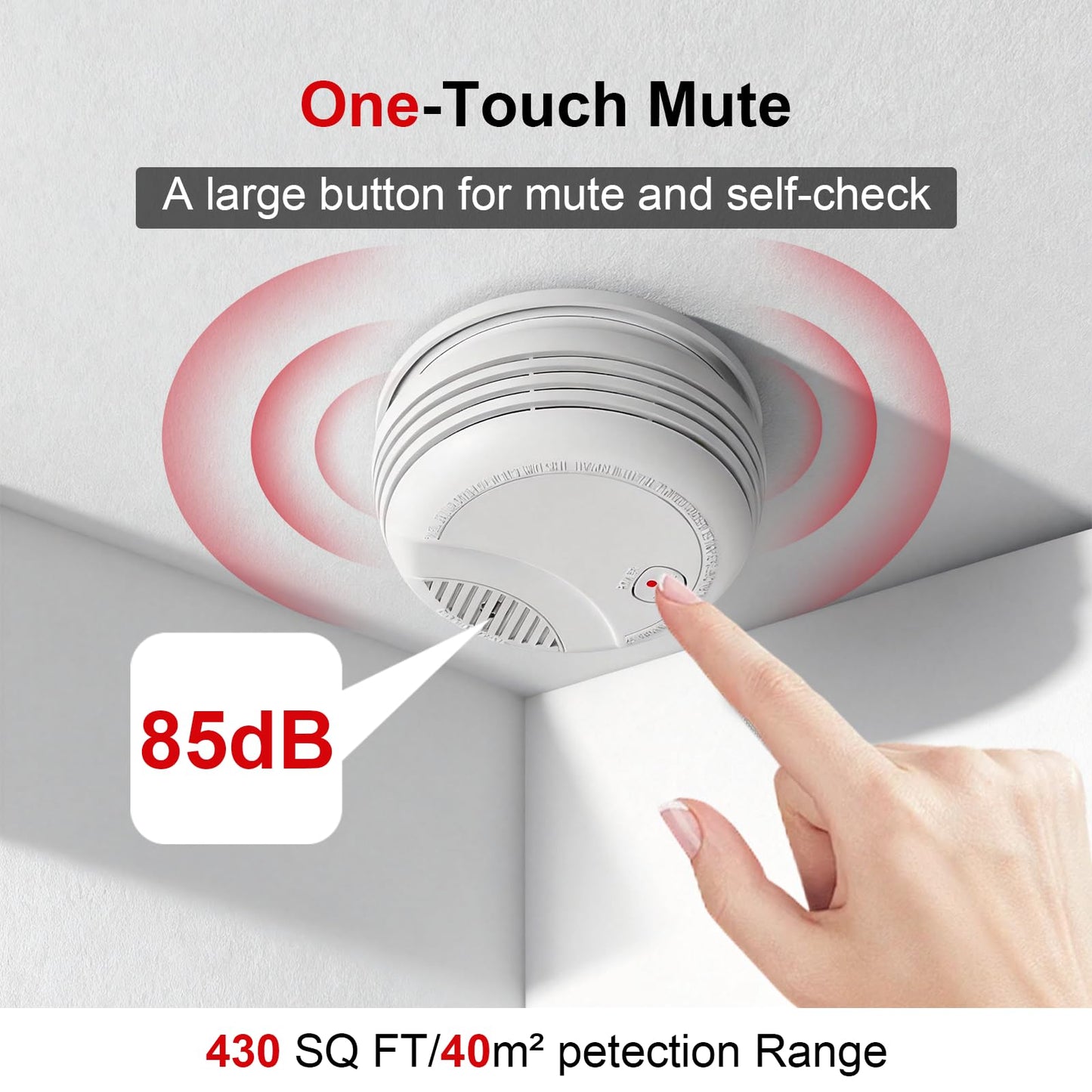 3 Pack Wireless Smoke Detectors for Home,Photoelectric Wireless Fire Alarms Battery Powered Design(not Included),Portable Operated for Travel,Attic Fire Alarm Universal RV Smoke Detector