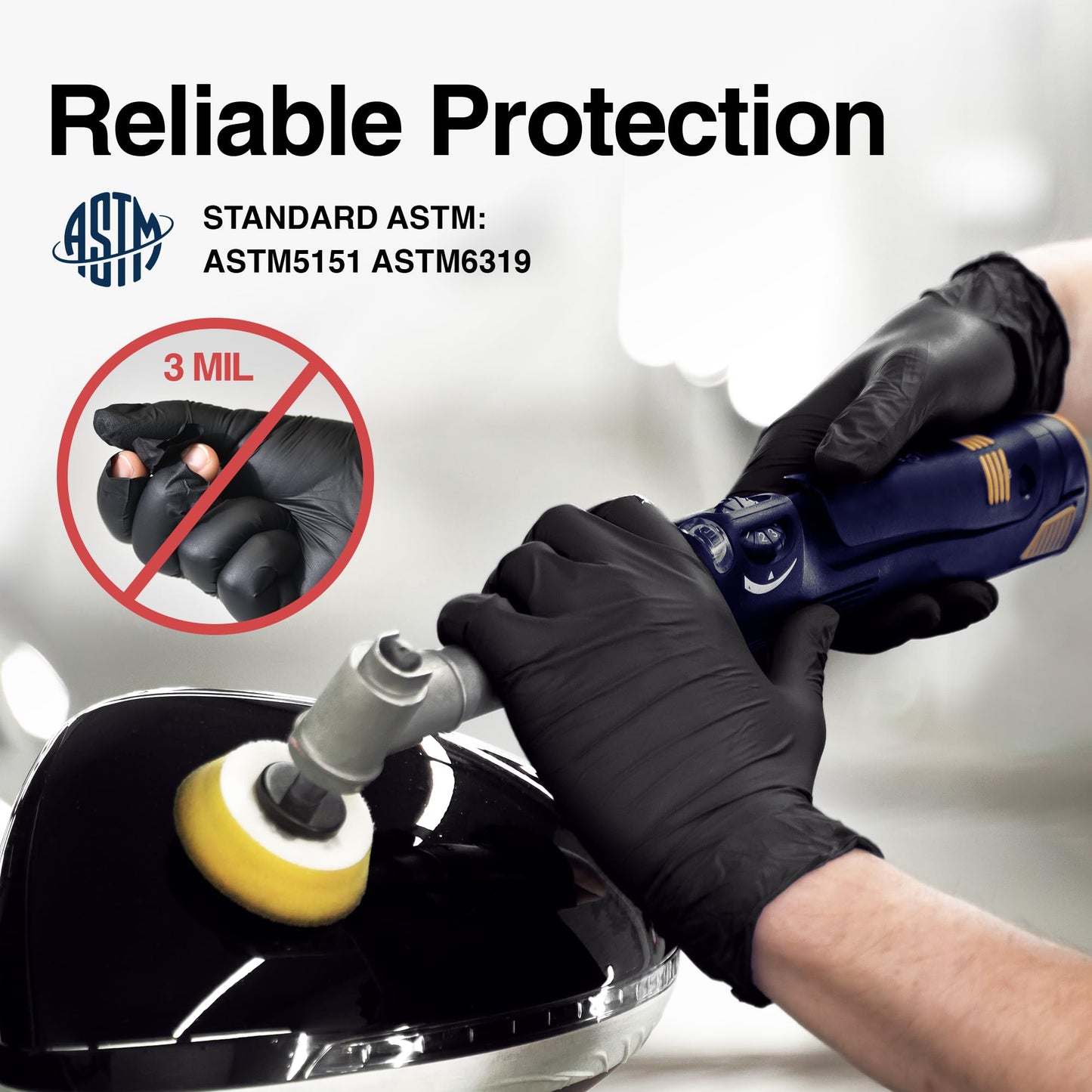 Schneider Black Nitrile Exam Gloves, XL, 5 Mil Disposable Gloves, Box of 100, Latex Free & Powder Free, for Medical, Cleaning, Food Prep