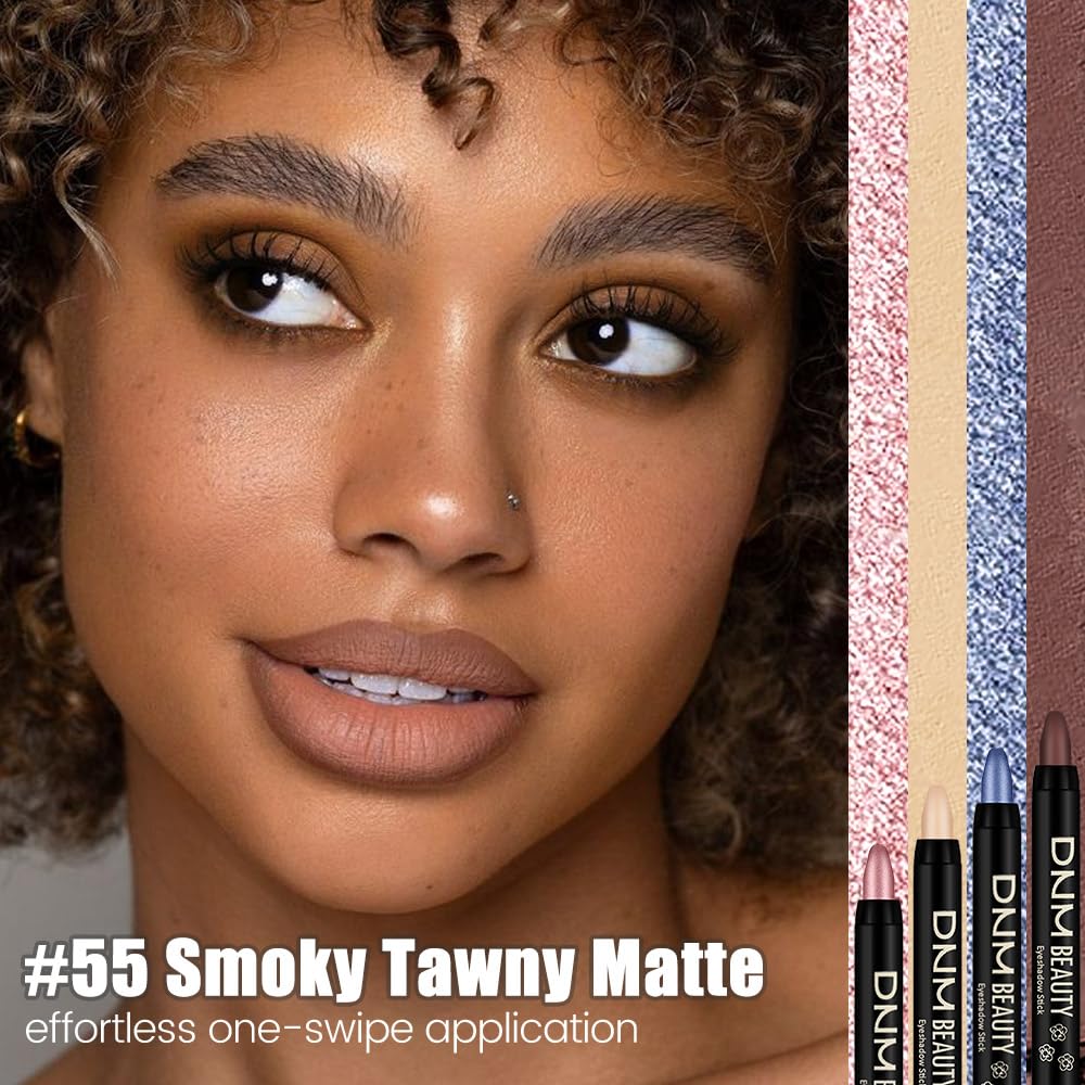 Kaely Cream Eye Shadow Sticks, Smoky Tawny Matte Eyeliner Pencil Eyeshadow Palette Makeup, Eye Highlighter Brightener Stick for