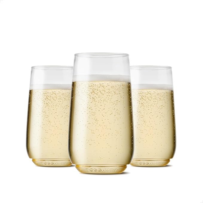 TOSSWARE POP 6oz Flute Jr SET OF 12, Premium Quality, Recyclable, Unbreakable & Crystal Clear Plastic Champagne Glasses, 1...