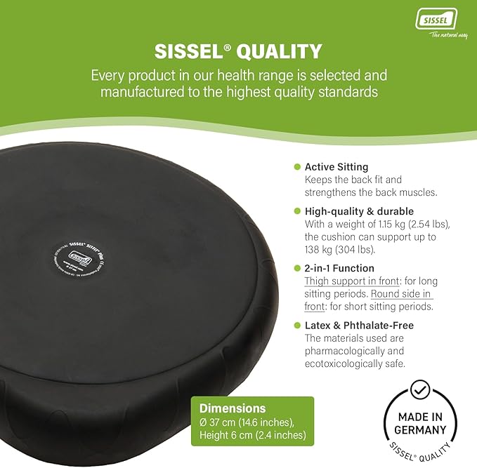 SISSEL SITFIT 14in Red | Active Sitting & Training | Strengthens Back & Pelvic Floor Muscles | Versatile Use: Legs & Veins | Adjustable Pressure | Includes Exercise Poster
