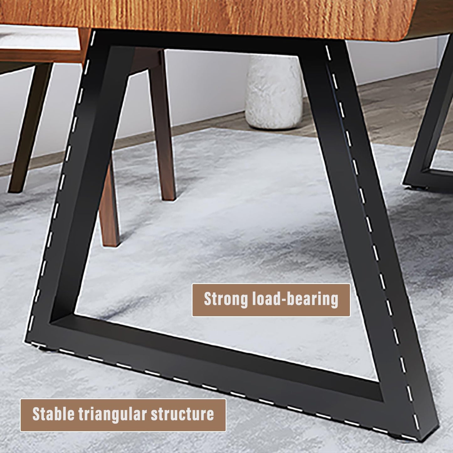 OOIKVCC Industrial Computer Desk,Solid Wood Home Office Desk,Modern Writing Desk Easy to Assemble for Home Office Gaming and Study Black 47.2×23.6×29.5in
