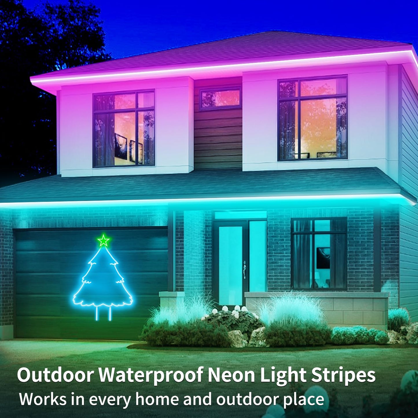 segrass 66Ft Neon Rope Lights,Flexible Led Rope Light Control with App/Remote,Multiple Modes Rope Lights,IP65 Outdoor RGB Led Neon Light Waterproof,Music Sync Gaming Led Neon Light Strip for Bedroom