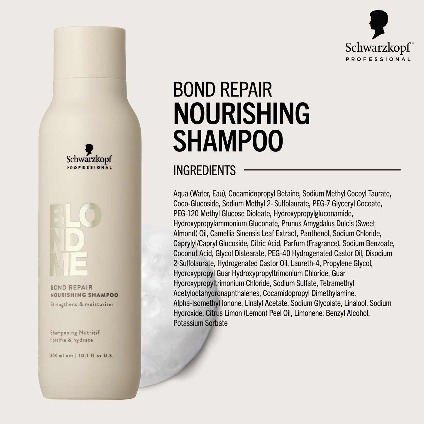 BlondMe Bond Repair Nourishing Shampoo for Blonde Hair | Adds Moisture and Softness | Strengthens, Repairs, & Prevents Breakage