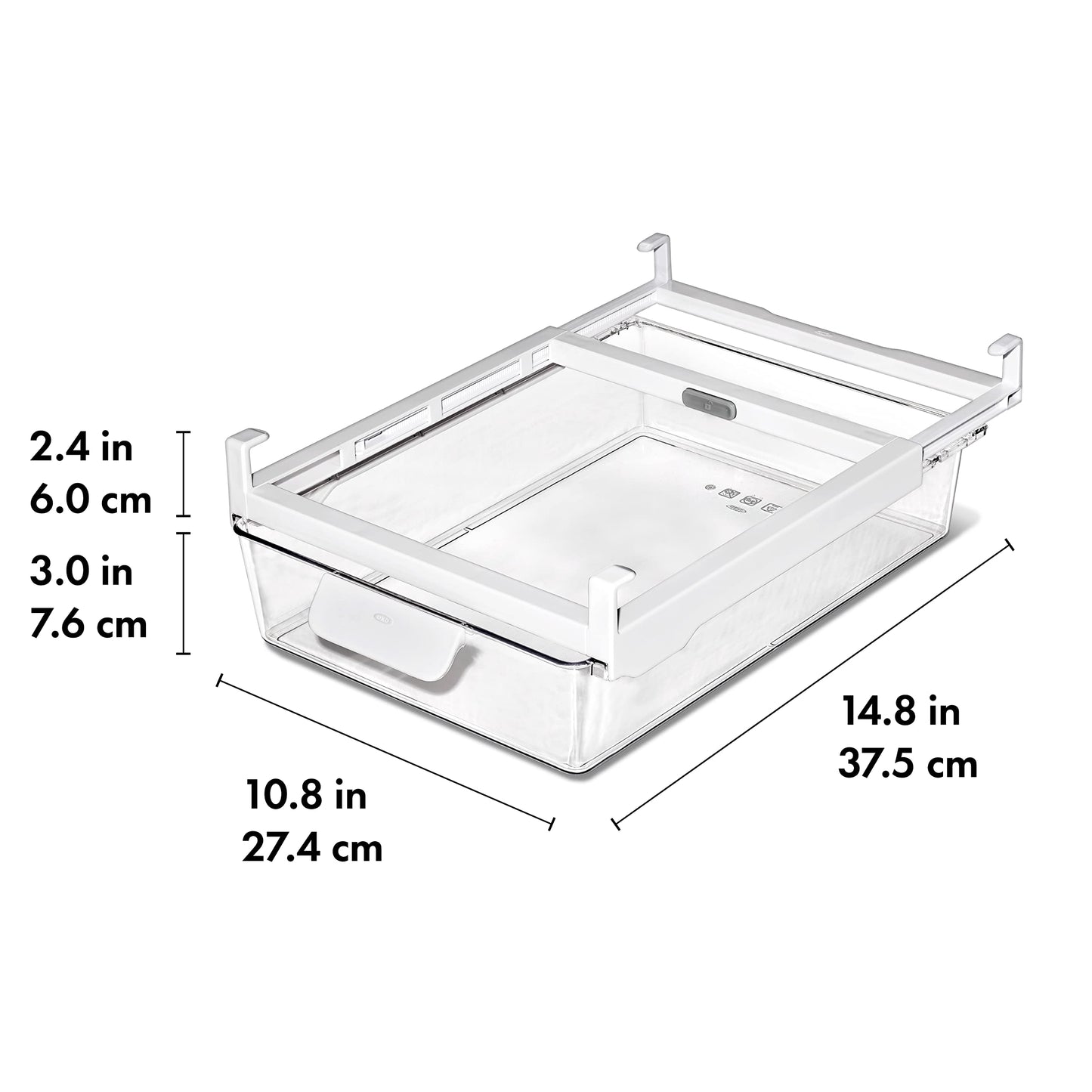 OXO Good Grips Fridge Undershelf Drawer 14 in - for Deli Meat, Cheese, Produce and More (Pack of 4)