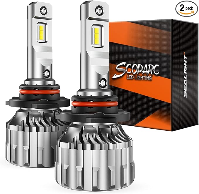 SEALIGHT 9005/HB3 Bulbs 66000LM Super Bright, 6500K Cool White 9005 Light Bulbs, 60000+ Hours HB3 Powersport Bulbs with Fa...