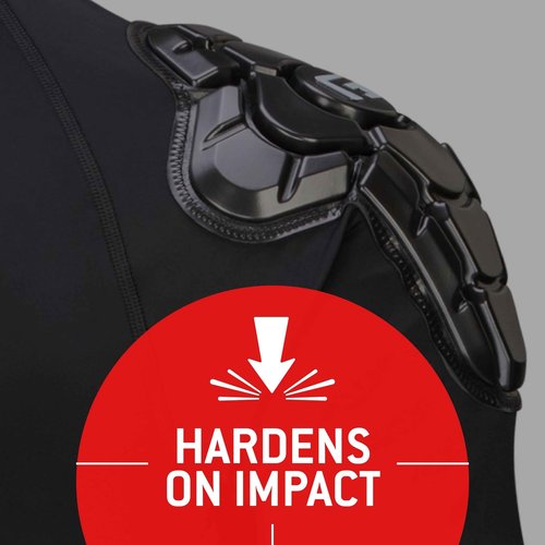 G-Form Men's Pro-X3 Short Sleeve Shirt - Protective Baselayer Shirt for Biking - Breathable Padded Compression Undershirt & Shoulder Protection - Breathable Bike Armor - Black, Adult Small