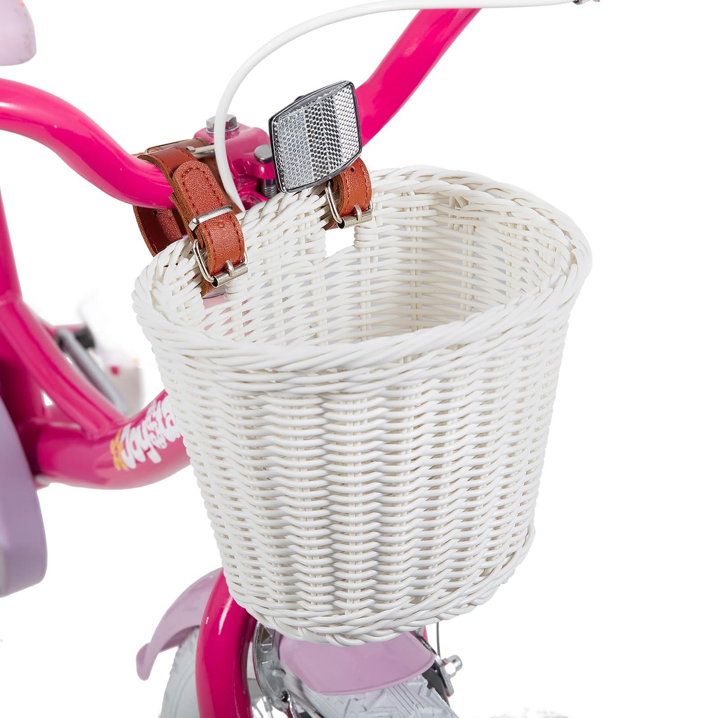 JOYSTAR Unicorn 12 Inch Kids Bike for 2-4 Years Girls Toddler Bike with Training Wheels Princess Girls Bikes with Basket Doll Seat Bike Streamers Kids Bicycles Fuchsia