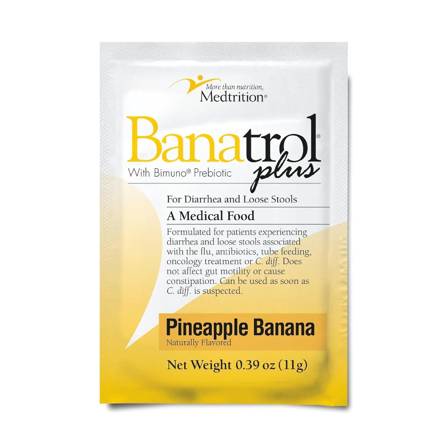 Medtrition Banatrol® Natural Anti-Diarrheal with Prebiotics, Relief from Chronic Diarrhea, IBS, Recurring Diarrhea, Clinically Supported Medical Food, Non-Constipating, 25 Servings (Pineapple)