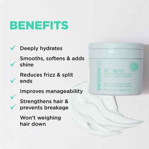 GLOSS.ME Hydrating & Shine System by DESIGNME | Natural, Sulfate Free Shampoo, Hair Conditioner for Dry Hair, Hair Serum, & Hair Mask | With Moisturizing Argan Oil for Strong, Soft & Shiny Hair
