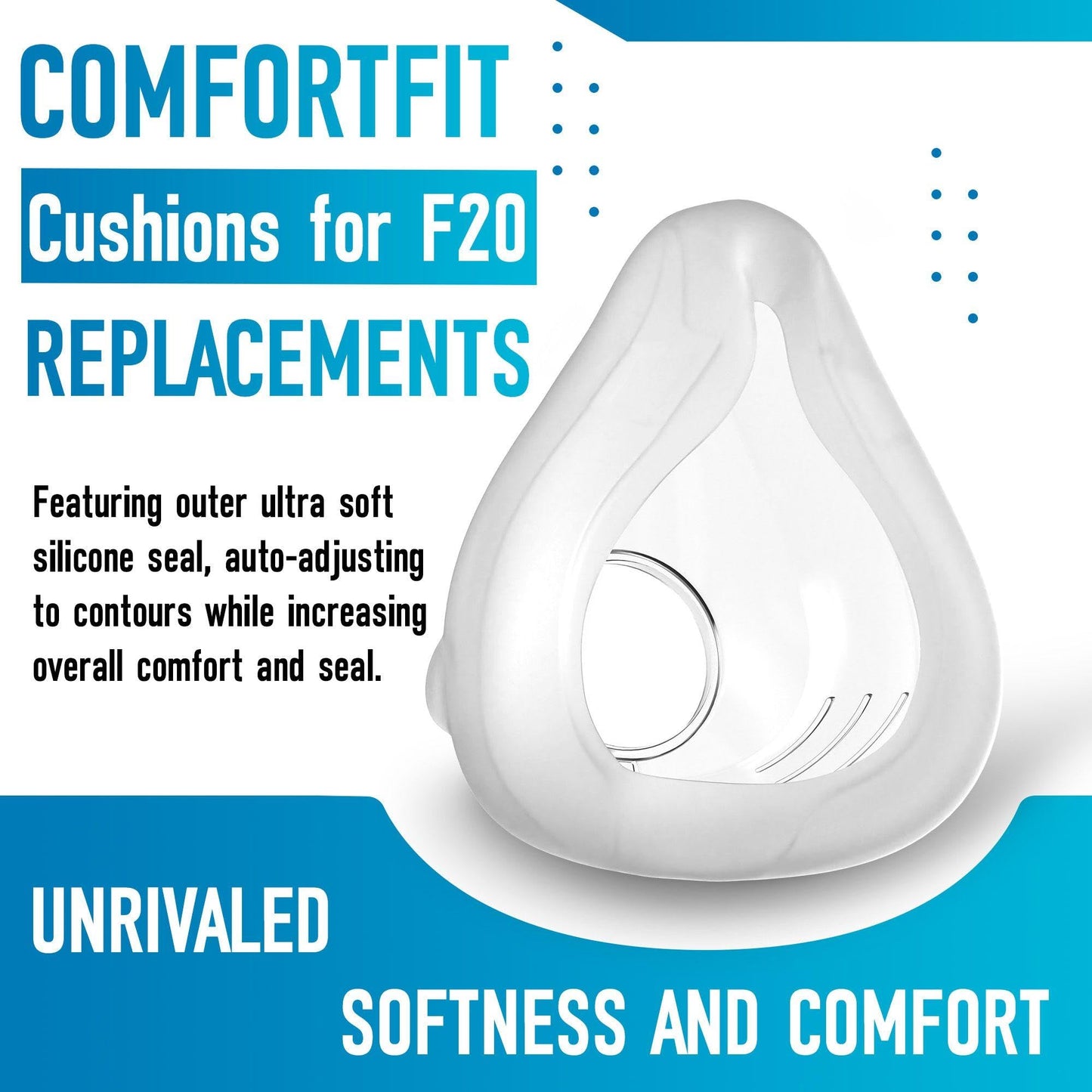 Generic 2 Pack Comfort Seal Supplies Cushions for F20 Close Supple Fit Replacements - Large