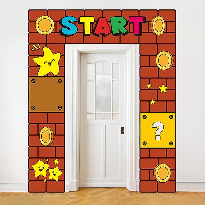 Super Brother Birthday Party Decorations Super Bros Porch Banner Backdrop Video Party Supplies Door Decoration Banner Phot...