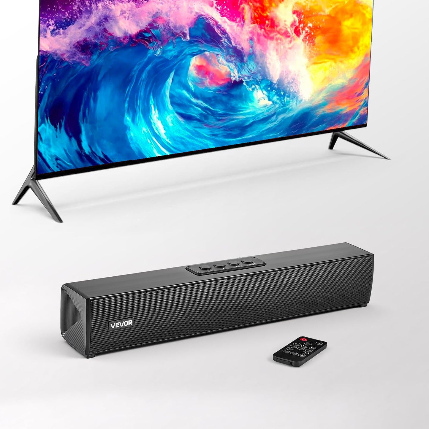 Vevor Sound Bar For Smart Tv, 2.0 Channel, 17-Inch Compact Soundbar Tv Speakers For Projector, Bluetooth Aux Connection, Remote
