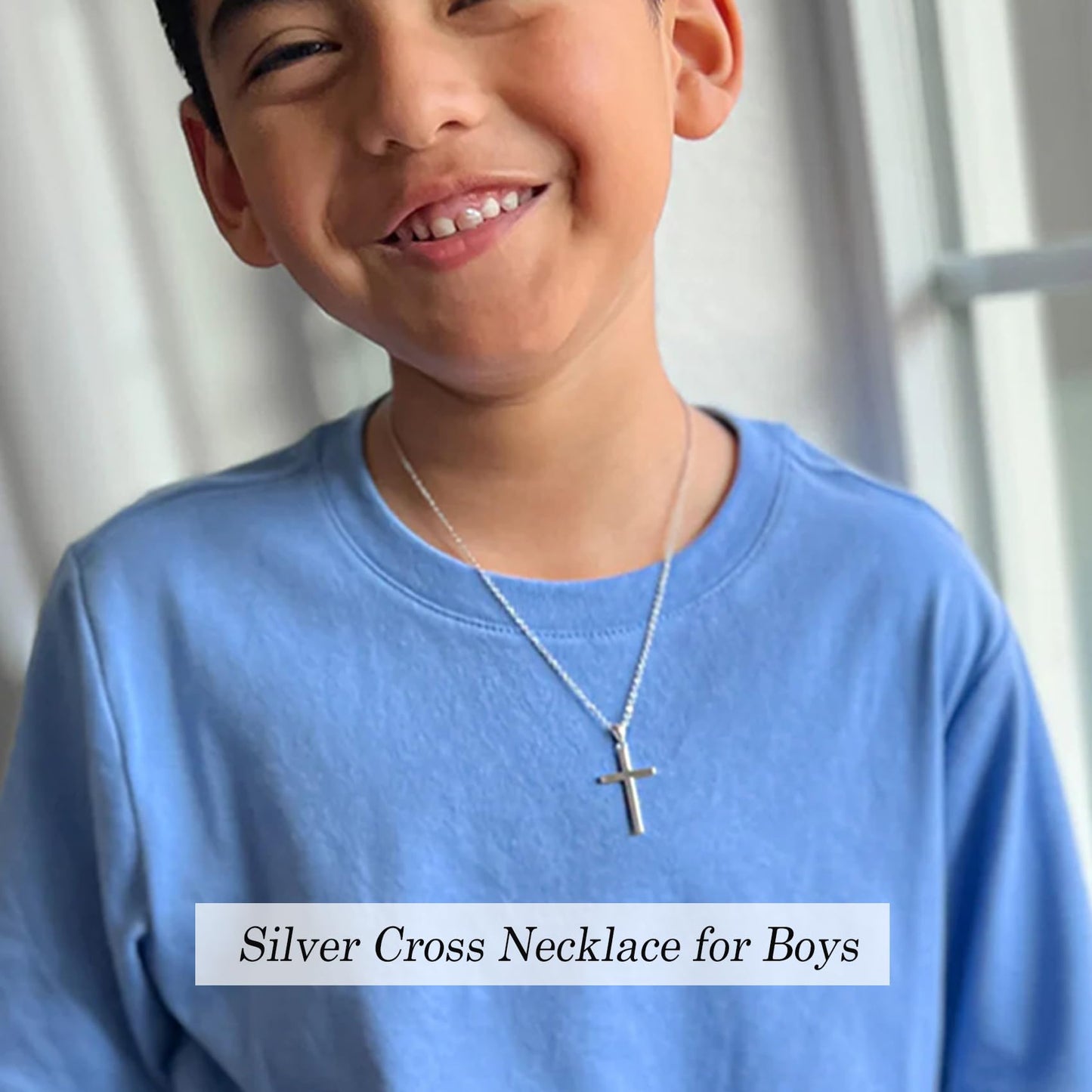 EPIRORA 18th Birthday Gifts for Men Boys, Stainless Steel Chain Silver Cross Necklace Jewelry, 18 Year Old Boy Birthday Gifts for Son Grandson Nephew Brother