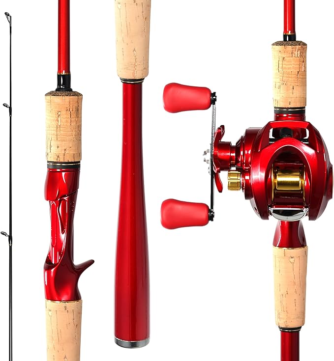 Kilitn Fishing Rod and Reel Combo, Baitcaster Rod 2-Piece & Reel, 30T Carbon Fiber, M Power Tips, Ultralight Casting Rod f...