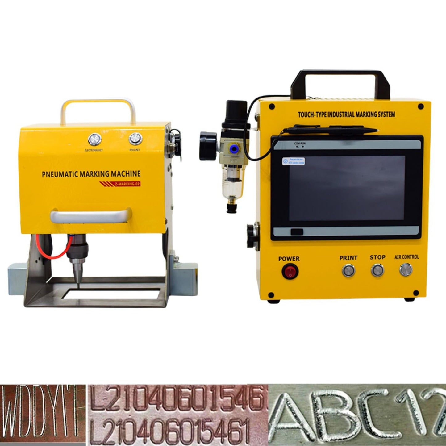 US Stock 100W Portable Pneumatic Engraver Dot Peen Marking Machine 120X50mm(4.7X2inch) Engraving Area