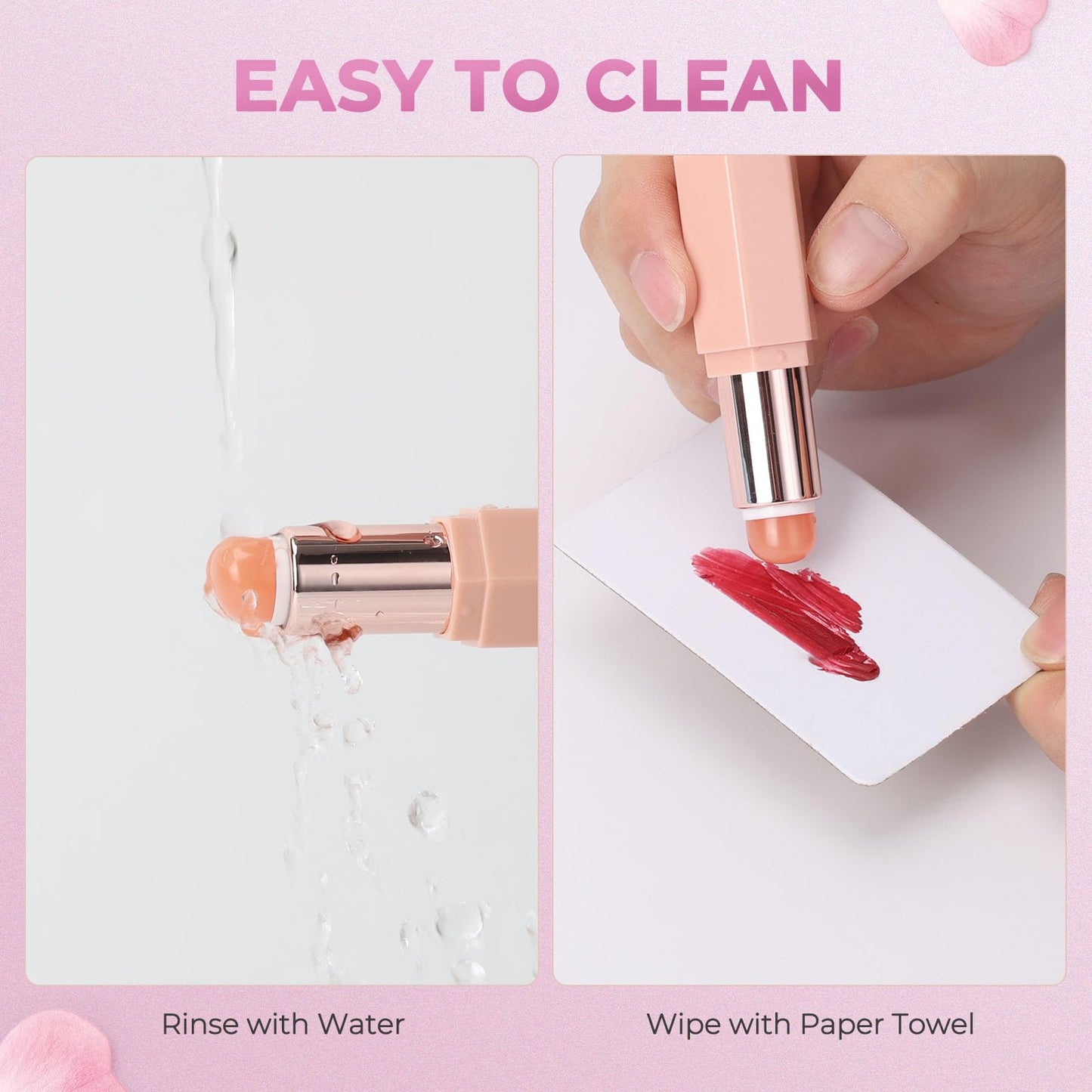 Unaone Silicone Lip Brush - Retractable Lip Brush for Lipstick, Soft Silicone Makeup Applicator for Lipstick Lip Gloss Balm Conc