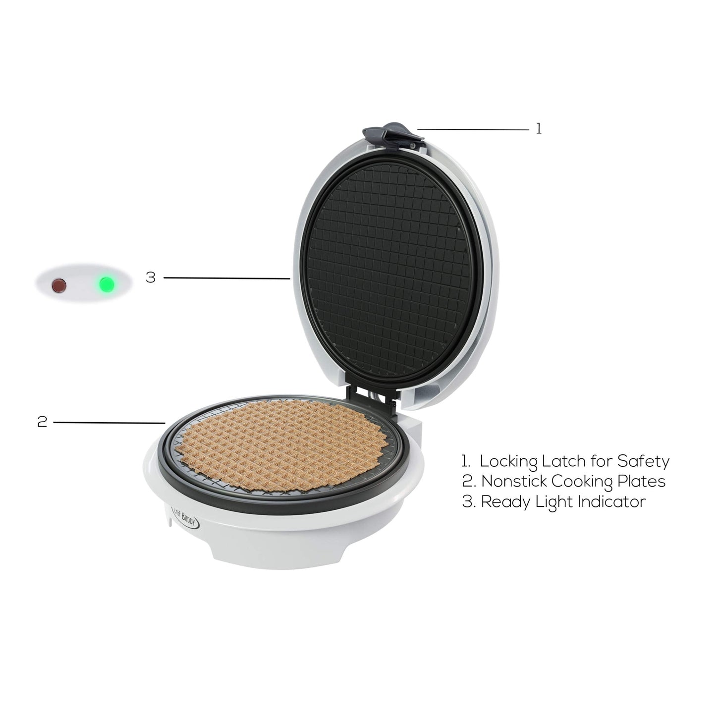 Waffle Cone Maker - Electric Nonstick Waffle Iron with Shaper Cone Included - Small Kitchen Appliances (White)