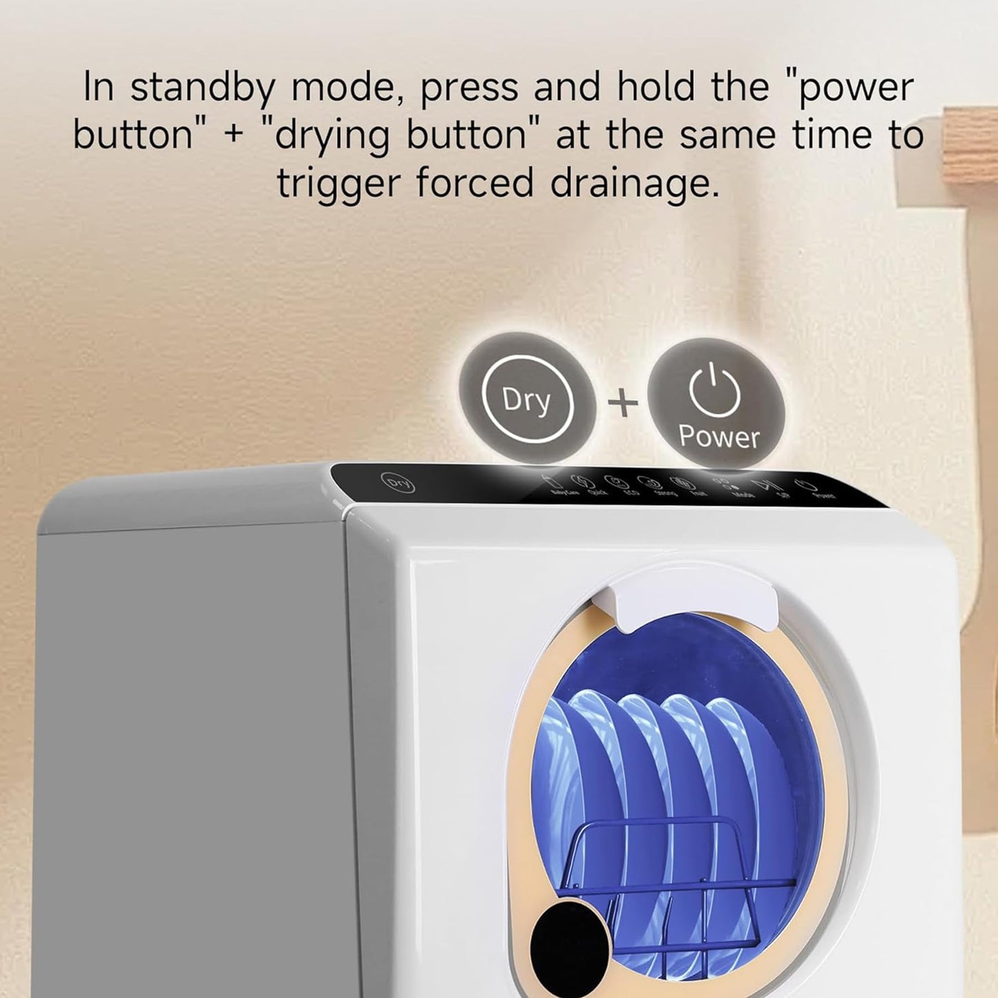 Countertop Dishwasher with built-in water tank, countertop mini portable dishwasher for apartments and RVs, Compact Dishwasher that can wash baby bottles. Dishwasher with drying function.