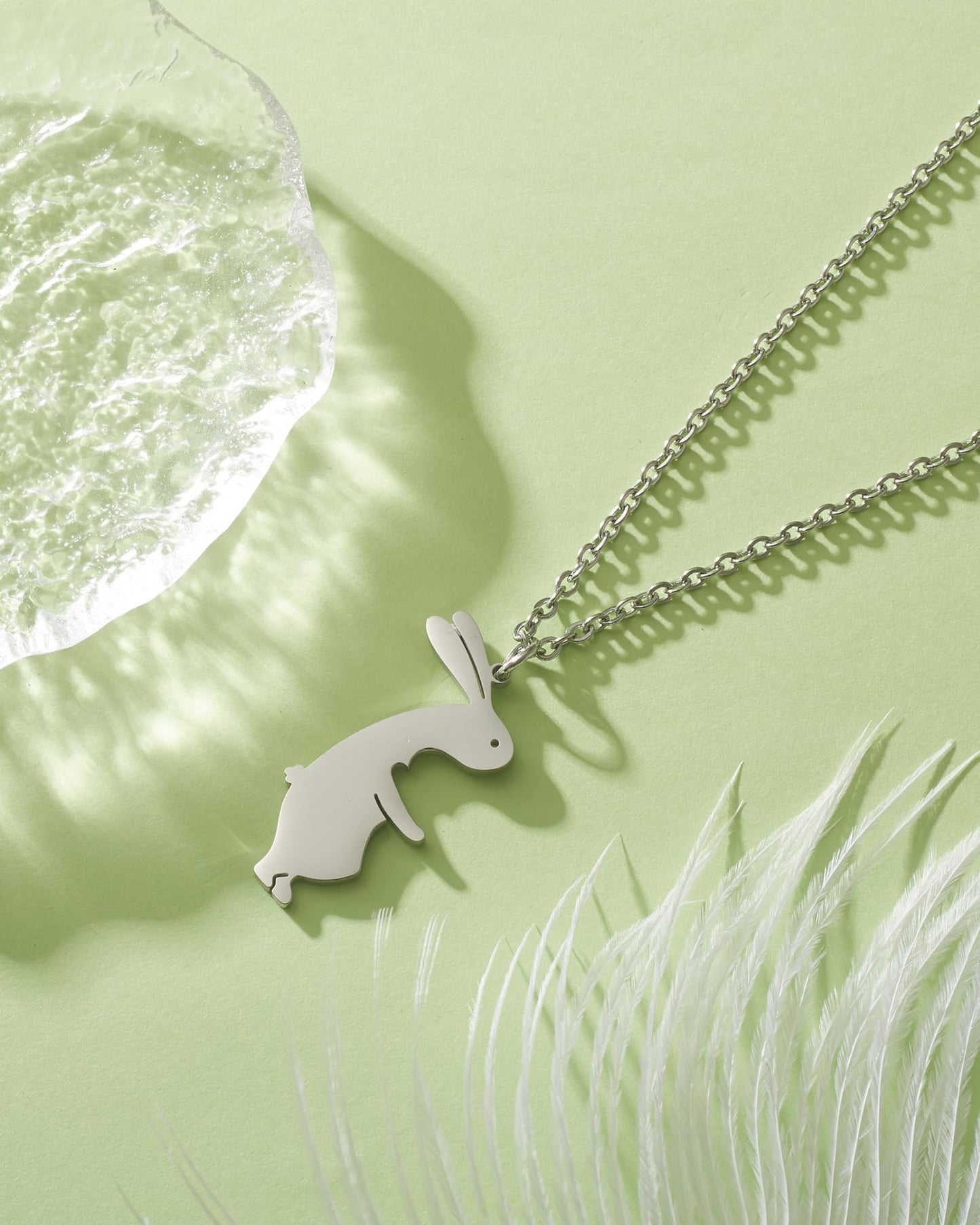 HOFOYA Rabbit Matching Mom and Daughter Necklace 2 - Grandma and Teen Granddaughter Necklace Set 2 Cute Cartoon Bunny Family Lov