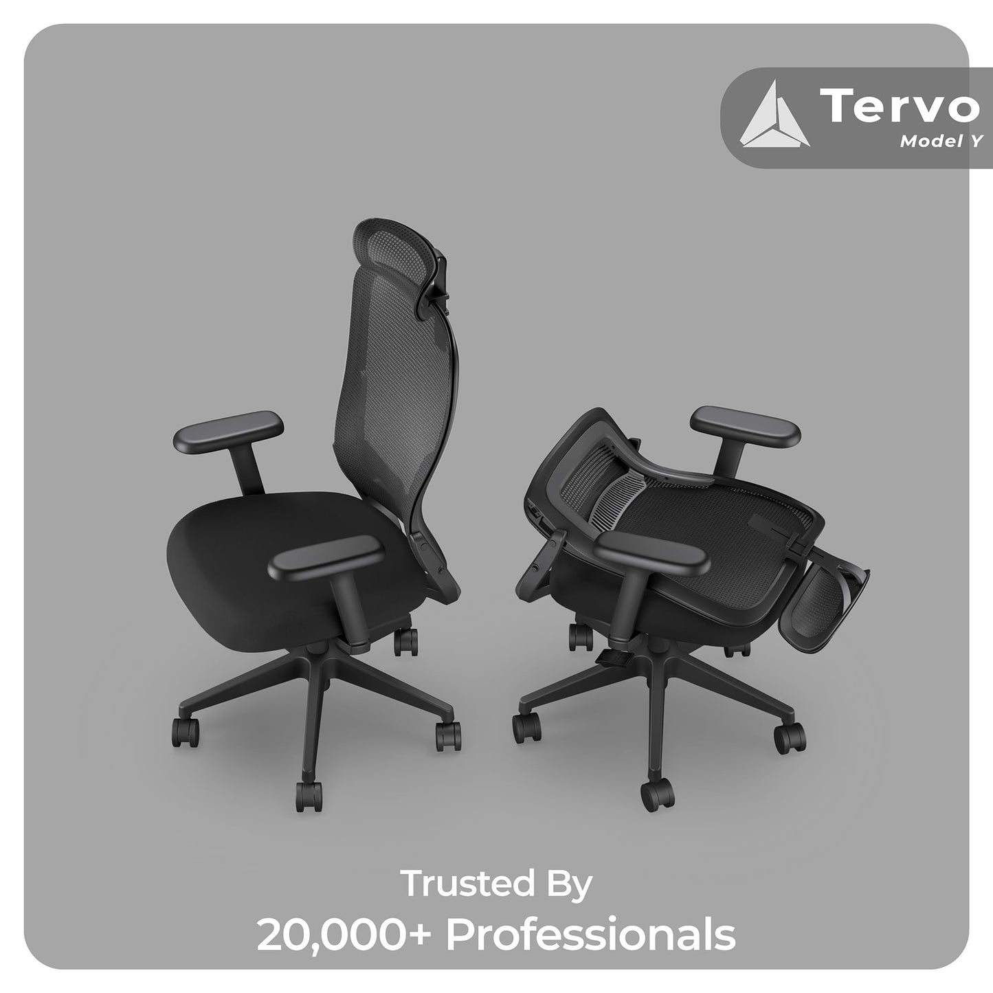 Tervo Model Y | Folding Office Chair for Small Spaces | Gaming Chair for Adults & Kids | Ergonomic Mesh Computer Chair | Foldable Desk Chair Home Work |