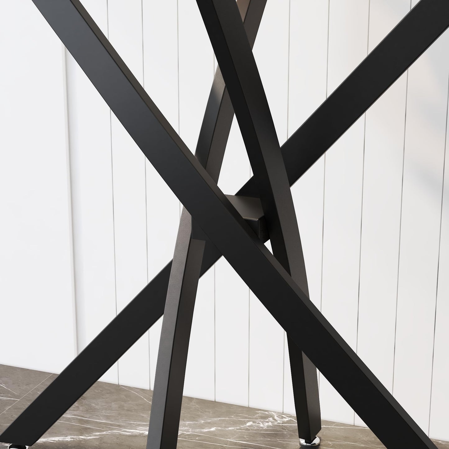 GOLDFAN Oval Console Table Modern Narrow Sofa Table with Tempered Glass Top and Black Metal Legs for Home Office