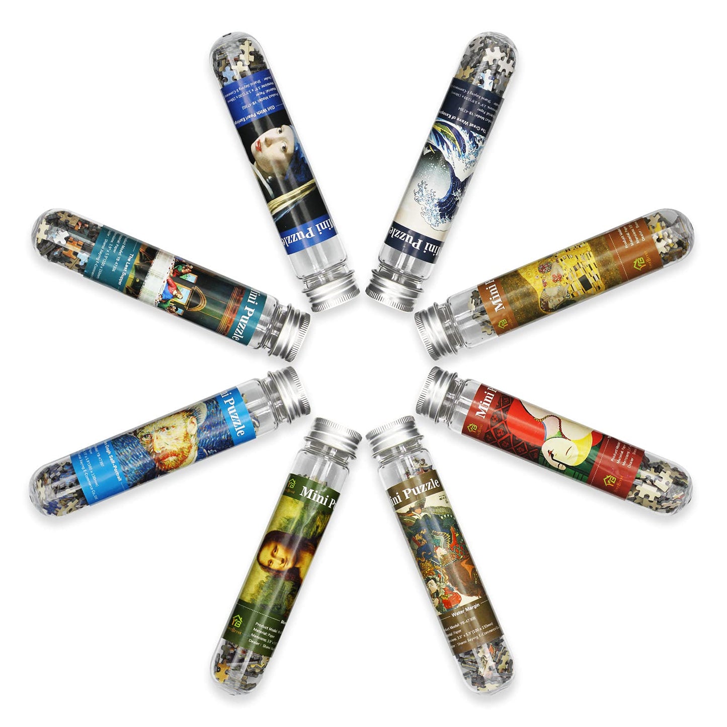 Mini Jigsaw Puzzles for Adults 234 Pieces - Test Tube Puzzle Challenging Micro Jigsaw - Difficult Tiny Home Decor Entertainment 6x4in (8 Pack-3)