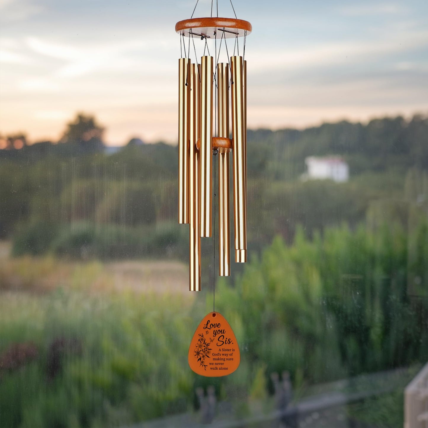 A Sister is God's Way We Never Walk Alone Wind Chimes Birthday Gifts for Sister Gifts from Sisters, Brother - 28" Sisters WindChimes Gift for Christmas, Anniversaries