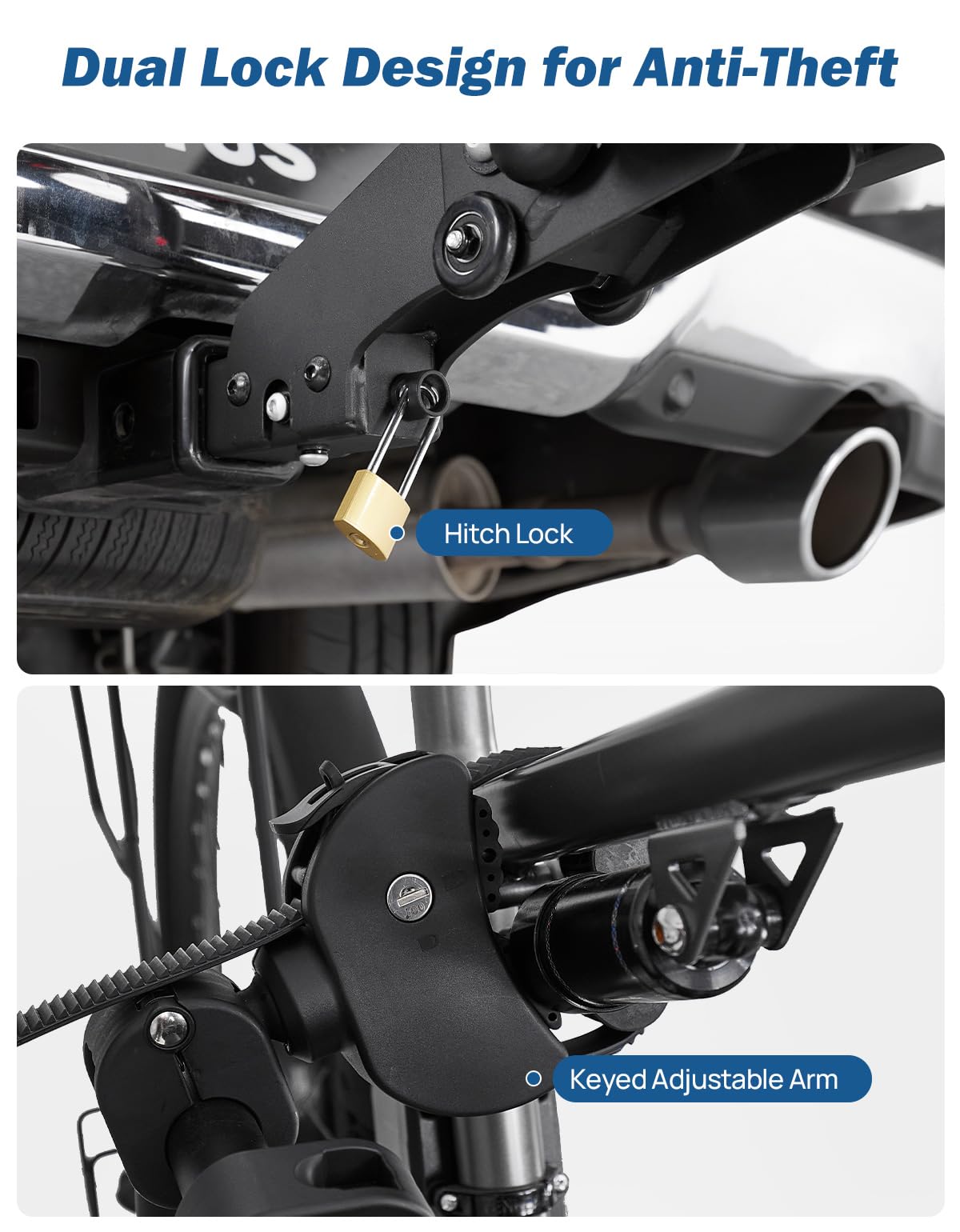 JOYTUTUS Hitch EBike Rack with Ramp for 2 E-Bikes, 200 LBS Capacity Electric Bike Rack for Cars SUVs Trucks, Easy Tilting Foldable Bike Carrier Platform Mount for 2" Receiver, Fits up to 5" Fat Tire