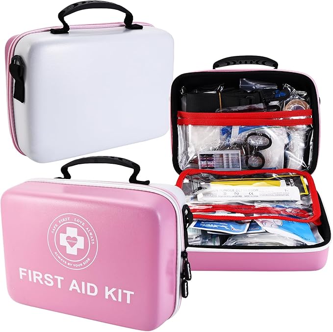 Large First Aid Kit - 410 Piece Dual-Color Emergency Kit with Hard Shell,Professional Survival Kit for Home, Car, Travel, ...