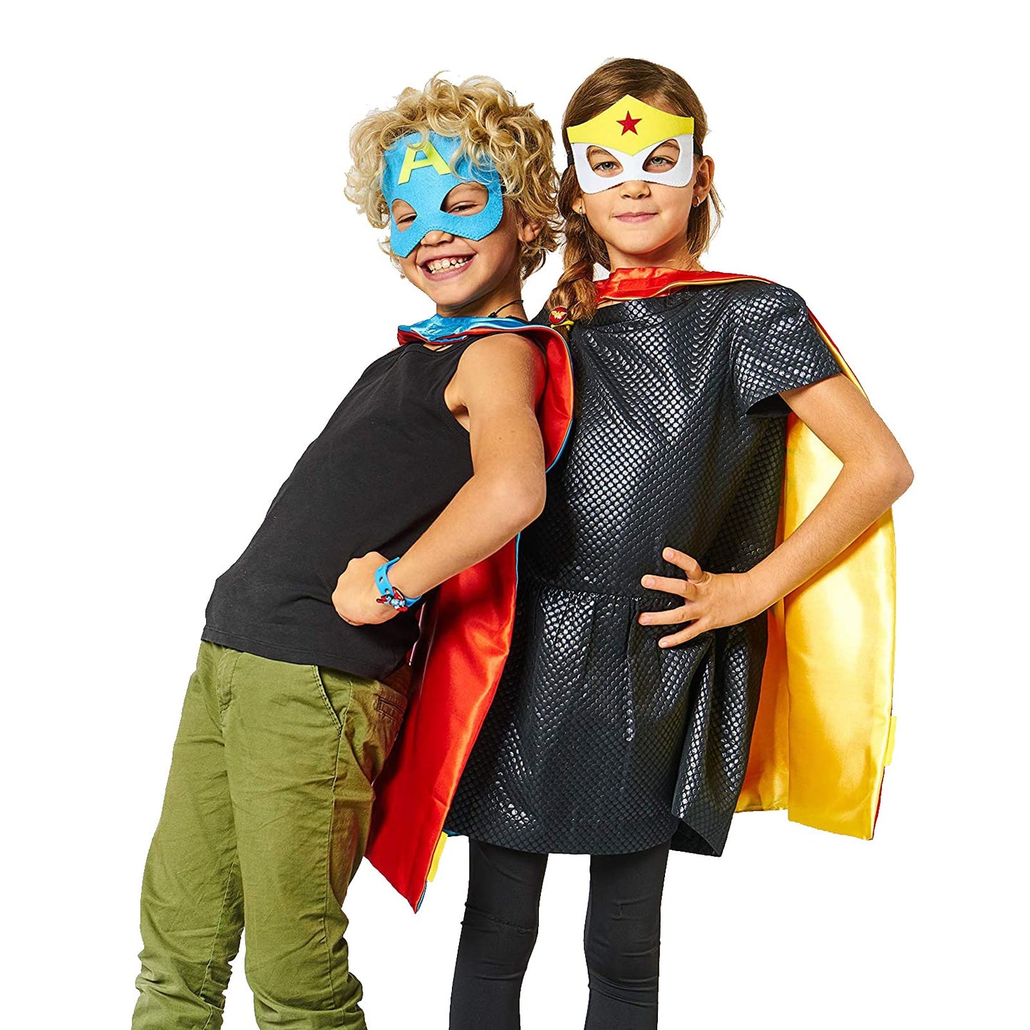 AODAI Superhero Capes for Kids Halloween Costumes and Dress up - Superhero Toys Capes 4-10 Year for boys birthday party Gifts