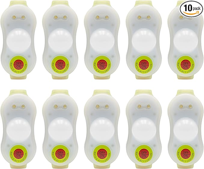 ACR HEMILIGHT3 LED Life Jacket Light Bulk 10-Pack - Compact Strobe with 20+ hrs Battery, 100% Waterproof, High-Intensity, ...