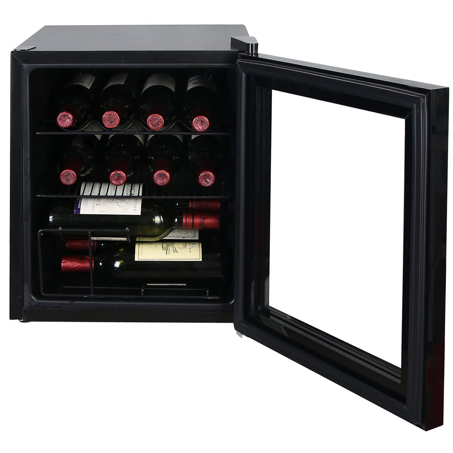 Avanti Beverage Refrigerator and Wine Cooler with 15 Bottle/60 Can Capacity, Glass Door, 17-Inch Wide Freestanding, Adjustable Thermostat Control, 1.6-Cubic Feet, Black