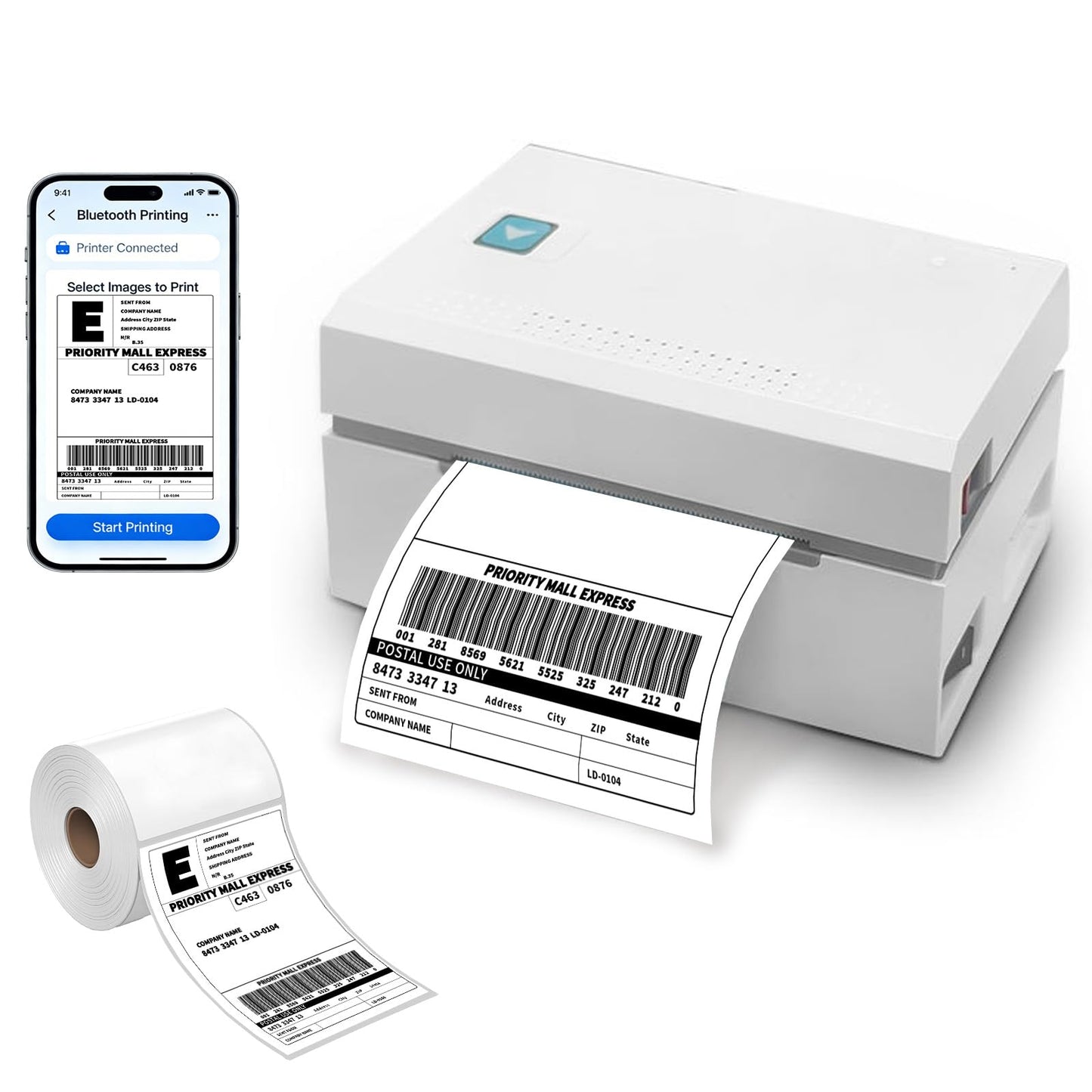 4x6 Thermal Labels 500/Roll, HUOJI Direct Thermal Shipping Labels Roll 4x6 Compatible with Rollo, Zebra, MUNBYN Printers, Commercial Grade