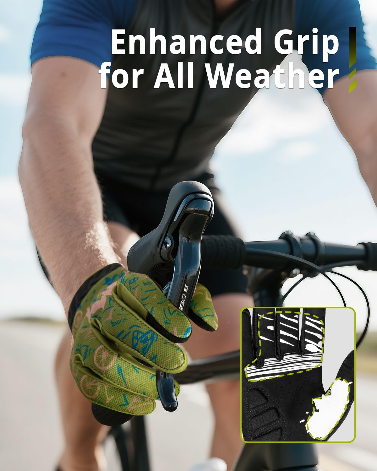 RIGWARL Bike Gloves for Men Women Cycling, Touchscreen Mountain Biking Gloves for Women, Non-Slip Lightweight Dirt Bike Riding Bicycle Glove for Summer Motorcycle MTB Off Road Racing