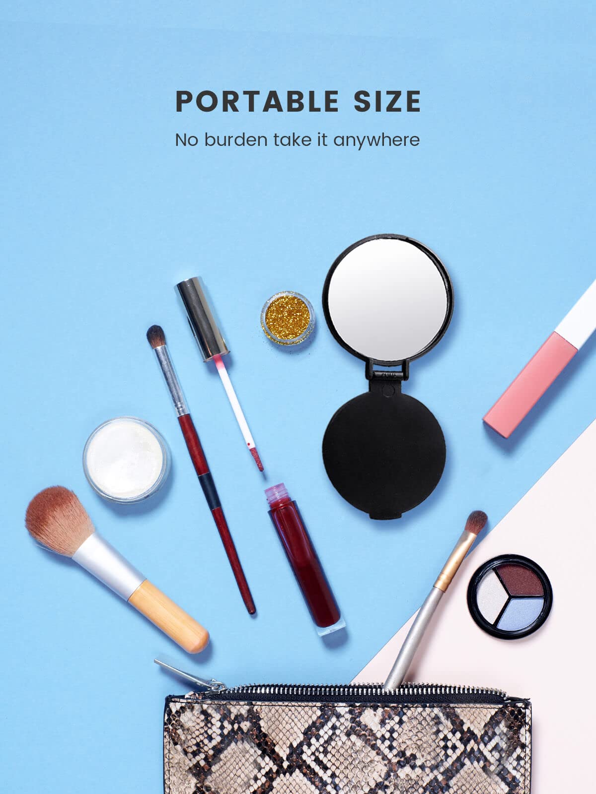 Compact Mirror Bulk, Round Makeup Mirror for Purse, Set of 12 (4-Color)