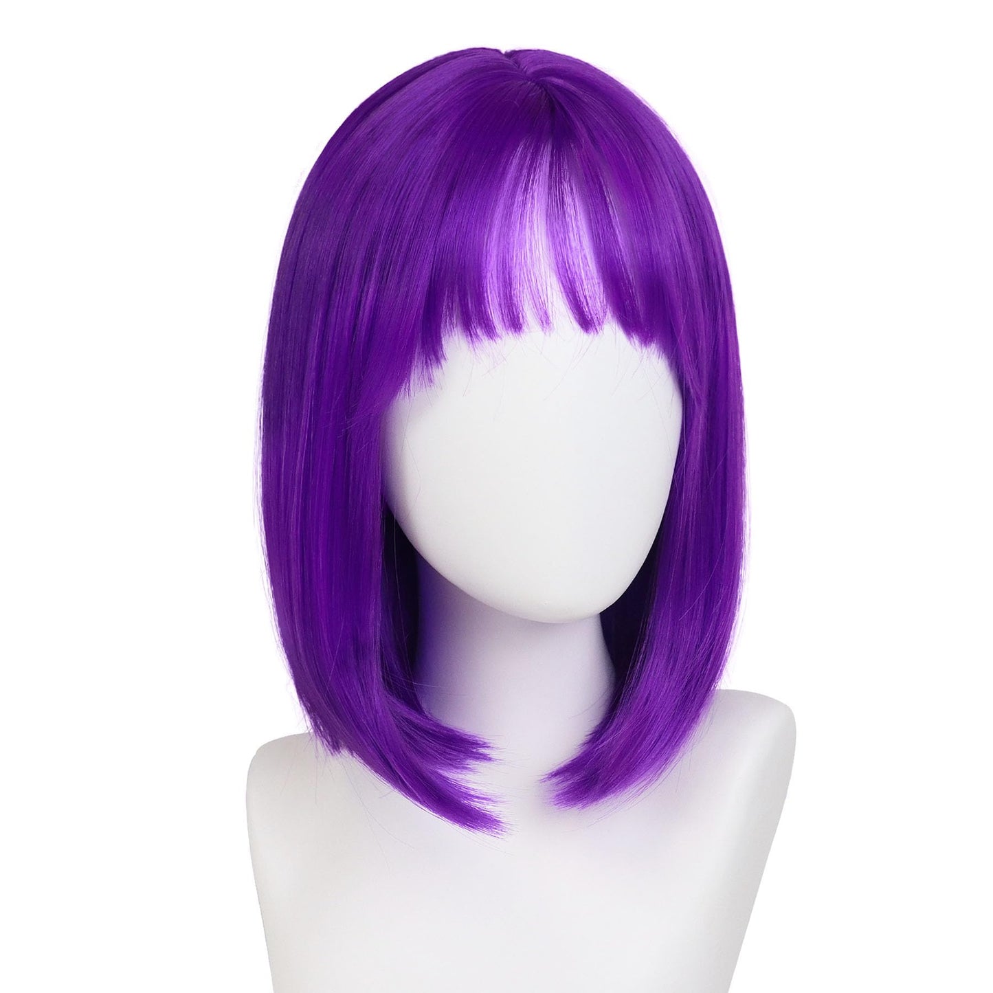 GNIMEGIL Purple Wig Cosplay Dark Purple Bob Wigs for Women Fashion Short Hair with Glasses Bachelorette Party Wigs Decorations F