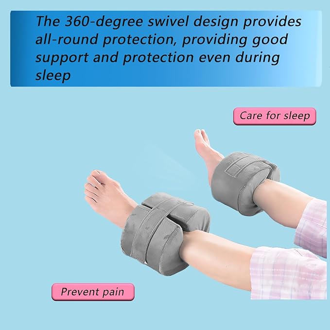 Suicatene Foot, Ankle & Heel High - Density Sponge Rings - Prevent Bed Sores, Ideal for Post Surgery, Elderly & Bedridden Care, Breathable Washable Cover 2 Pack