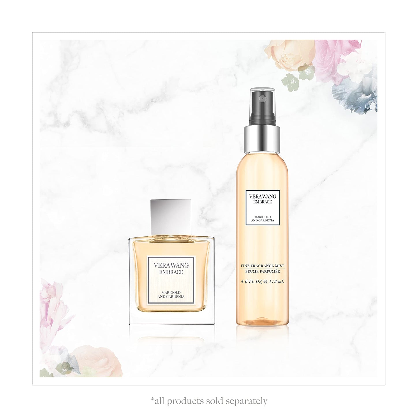 Vera Wang Embrace Body Mist for Women Marigold and Gardenia Scent, 8 Ounce Body Mist Spray Dreamy Floral and Warm Fragrance (Pack of 2)