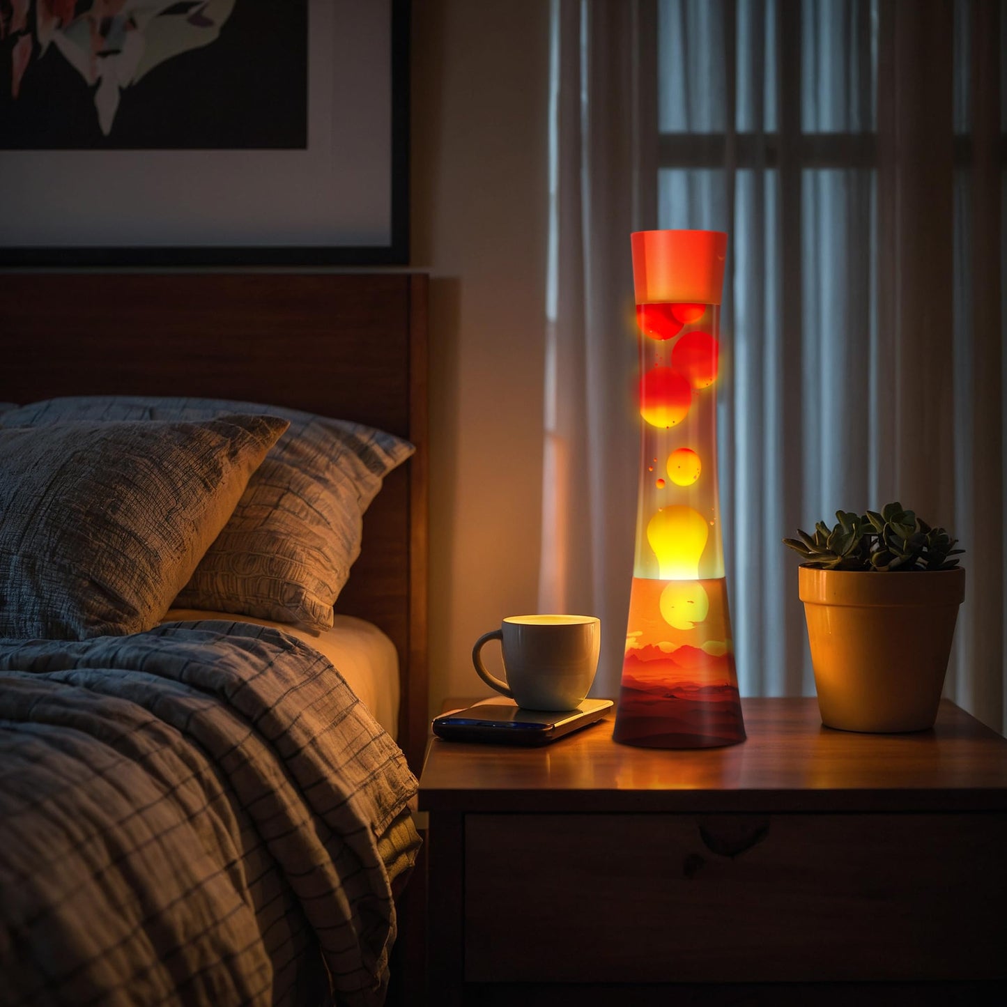 JAMBO 15.5" The Upgraded Motion Lamp, Sunset Decal Motion Light, Beautiful Home Decor, Living Room Bedroom Lamp, Relaxing Nightlight for Teens, Kids & Adults