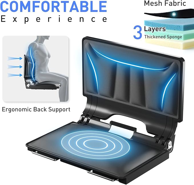 Jocoevol Stadium Seats with Back Support and Cushion, Portable Folding Comfort Bleacher Seats w/Shoulder Strap & Carry Handle for Sports Events Concerts Outdoor